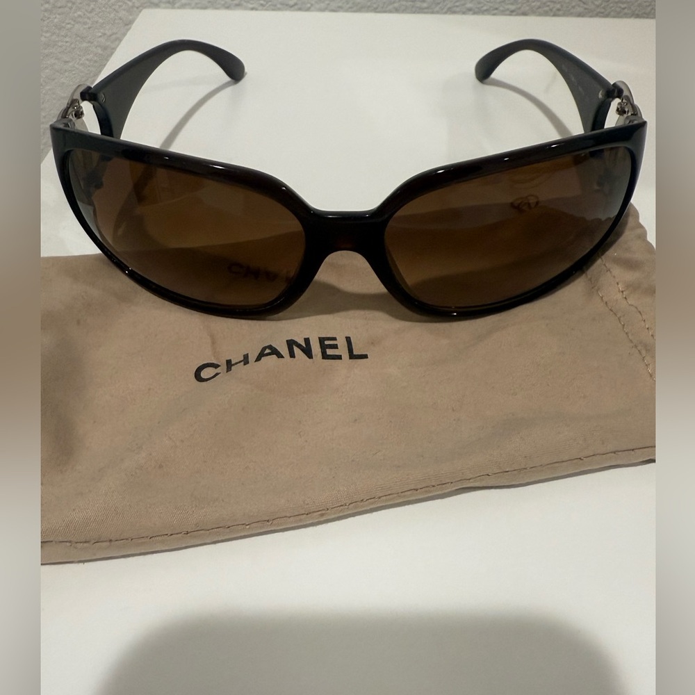 CHANEL Women Sunglasses 6014 Brown Plastic Frame ( Authentic)